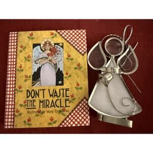Glass Angel Ornament and Mini Book Mary Engelbreit